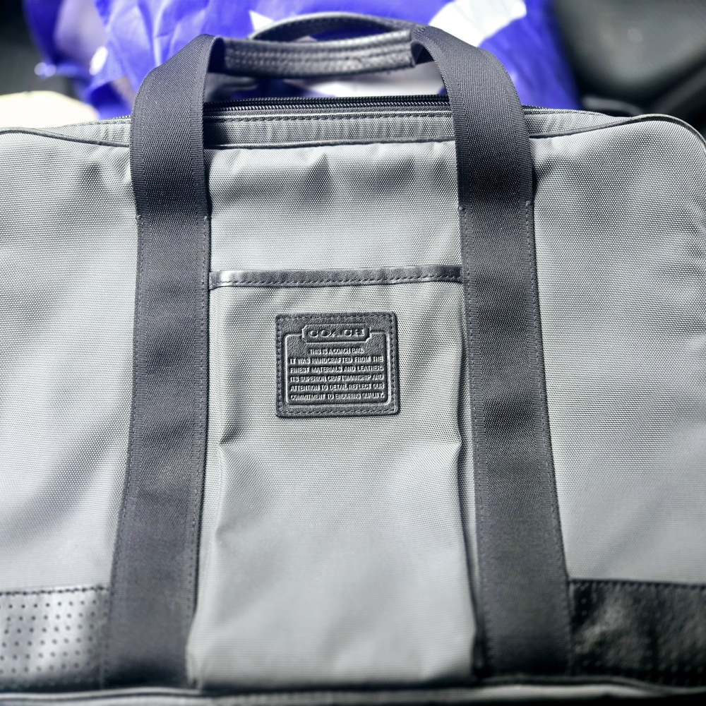 Coach Black and Gray Laptop Bag with Modern Design